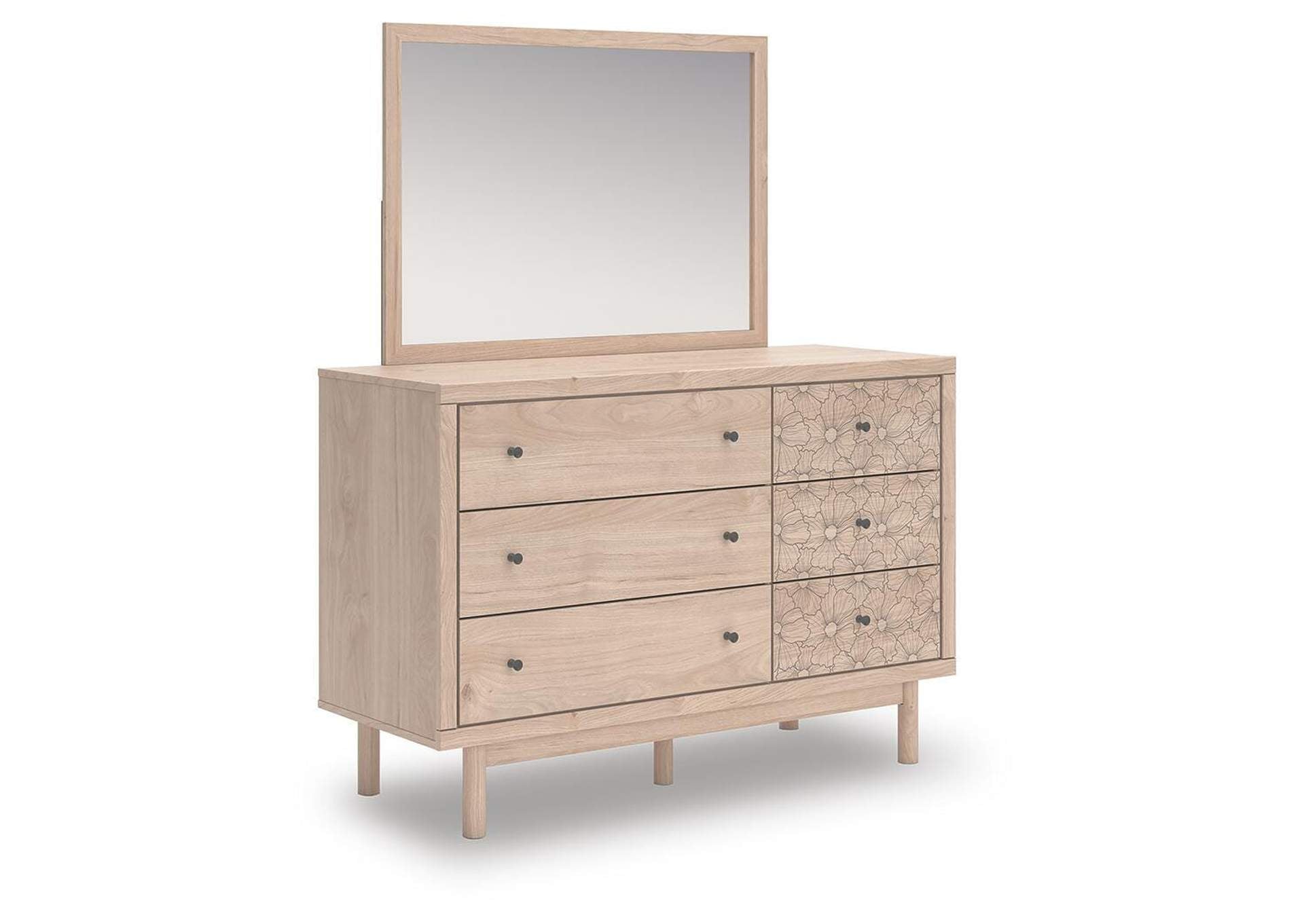 Arloster Dresser and Mirror angled view