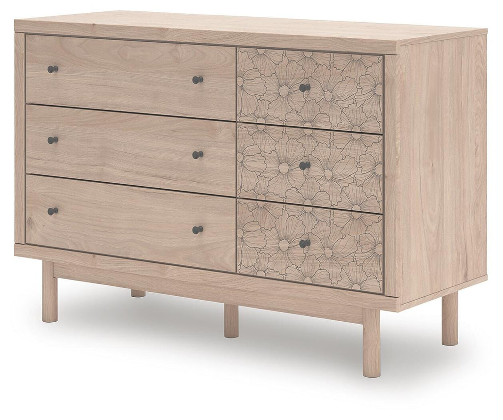 Arloster Dresser in Tan, angle view