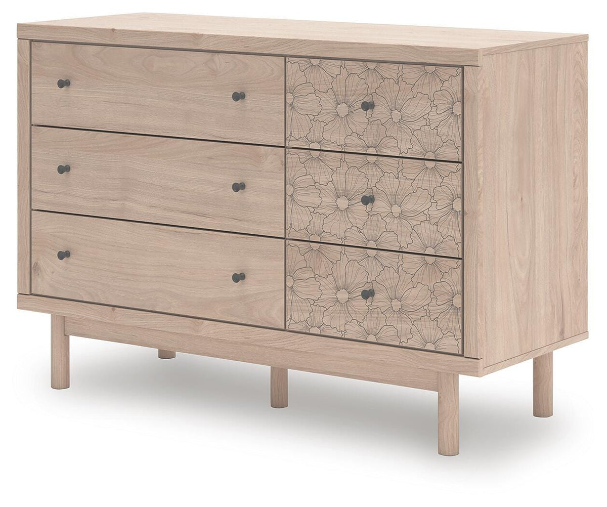 Arloster Dresser in Tan, angle view