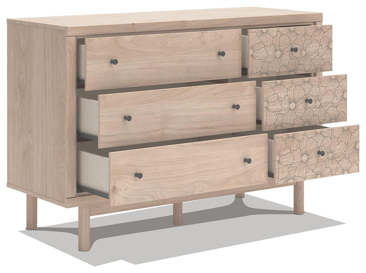 Arloster Dresser in Tan, open view