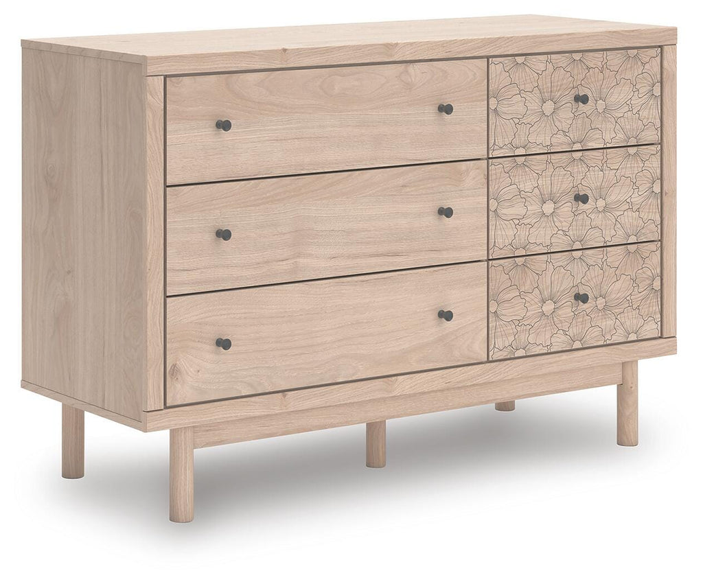 Arloster Dresser in Tan, angle view