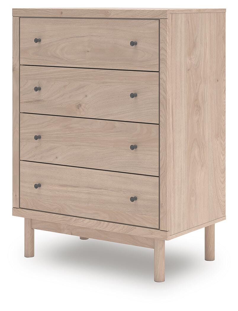 Arloster Chest of Drawers in Tan, angle view