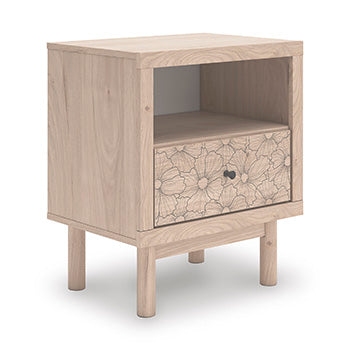 Arloster Nightstand in Tan, angle view