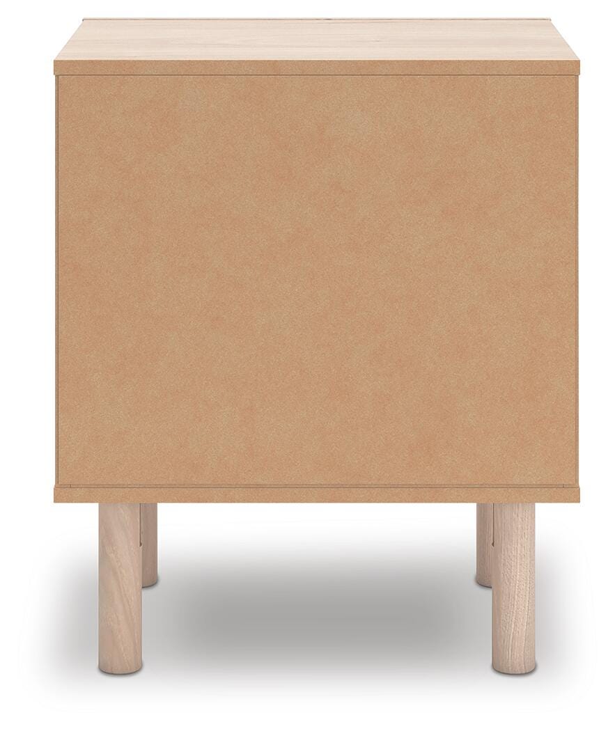 Arloster Nightstand in Tan, back view