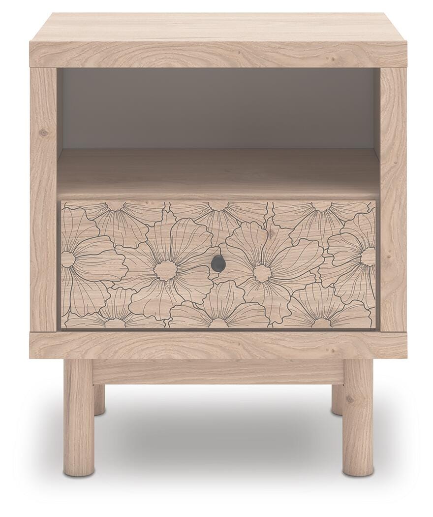 Arloster Nightstand in Tan, front view