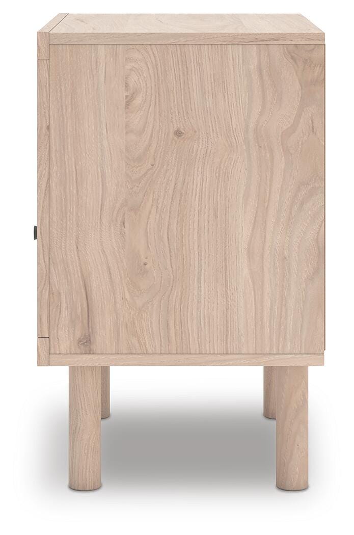 Arloster Nightstand in Tan, alternate side view
