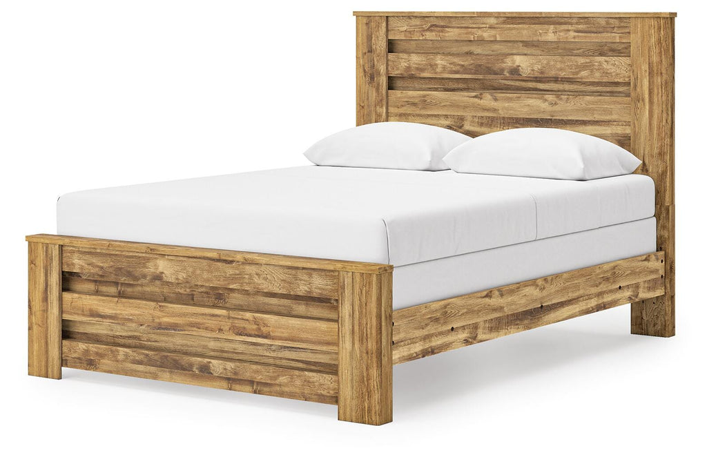 Maystonna Queen Panel Bed in Brown, angle view