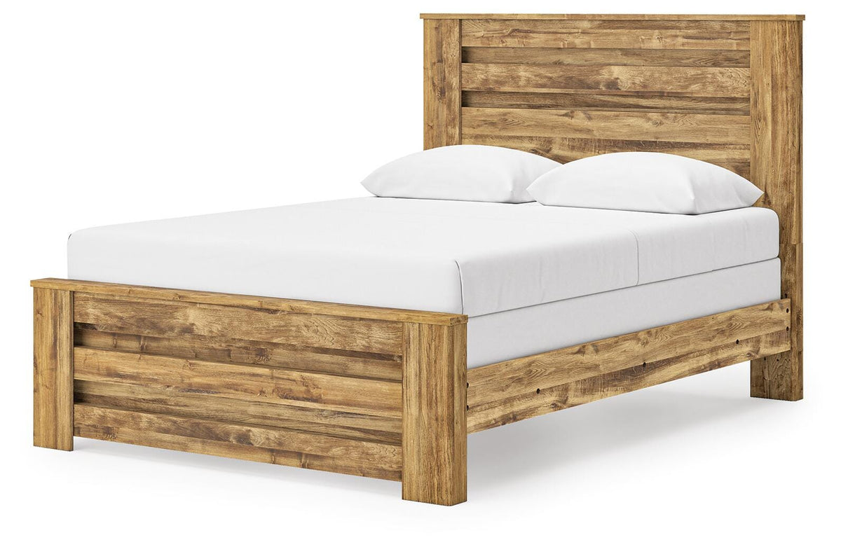 Maystonna Queen Panel Bed in Brown, angle view