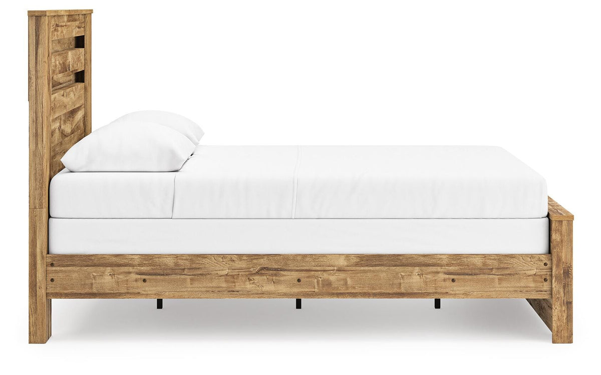 Maystonna Queen Panel Bed in Brown, side view
