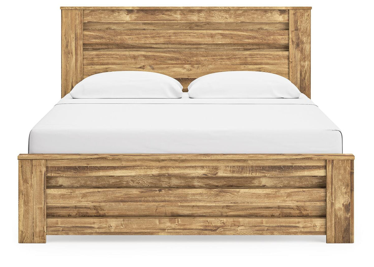 Maystonna King Panel Bed in Brown, front view
