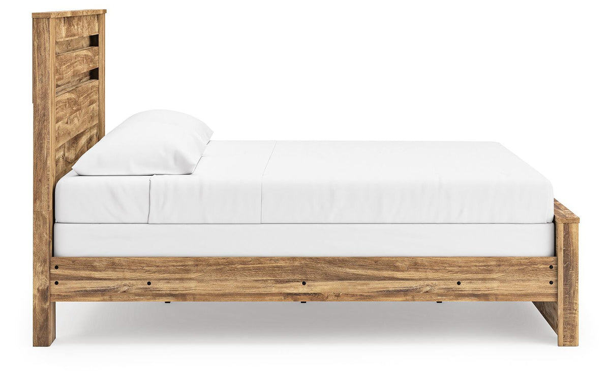 Maystonna King Panel Bed in Brown, side view