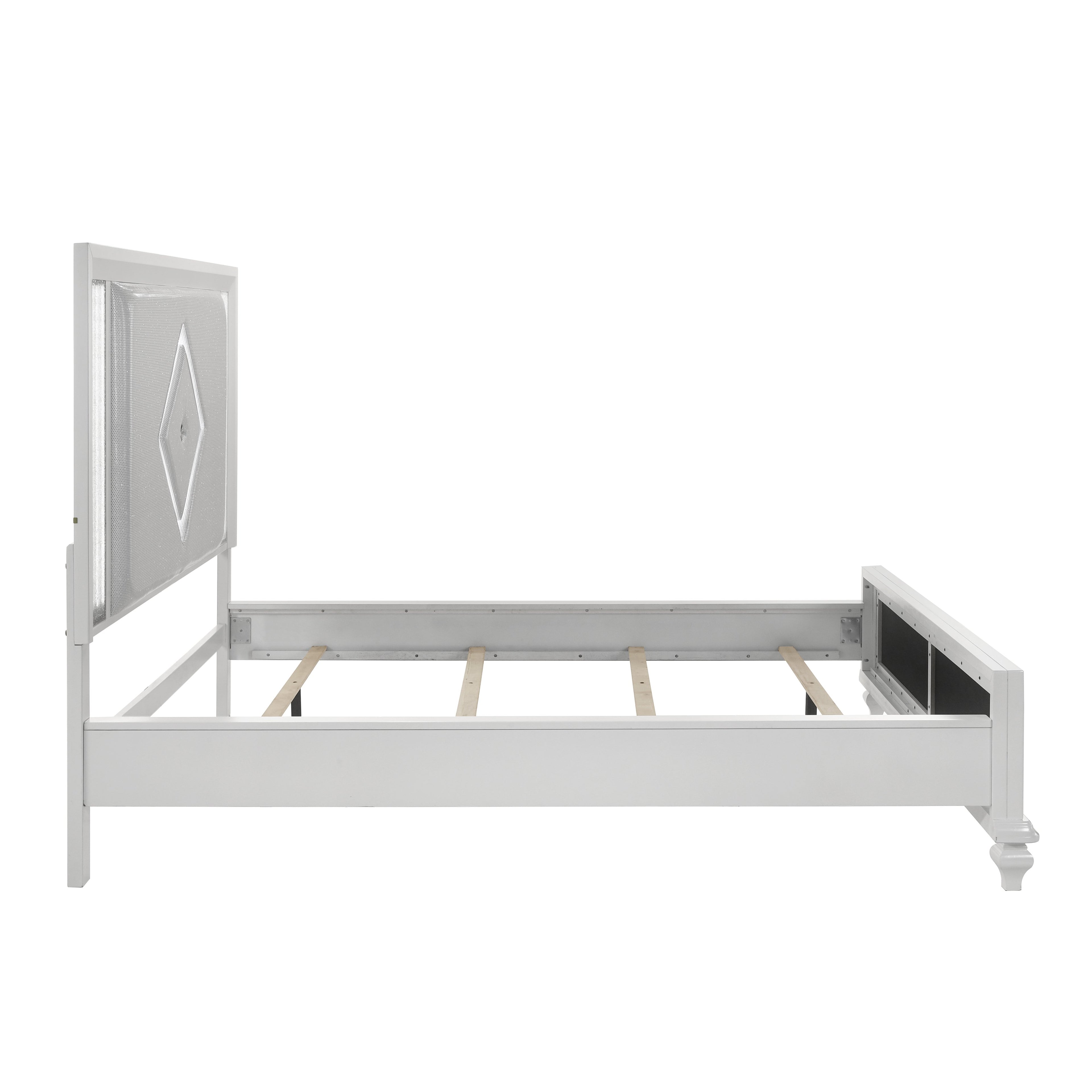 Stardust K Lighted King Bed - White