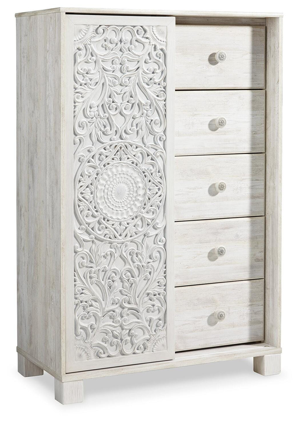 Paxberry Dressing Chest in Whitewash, closed view