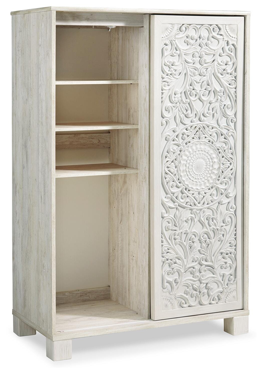 Paxberry Dressing Chest in Whitewash, open view