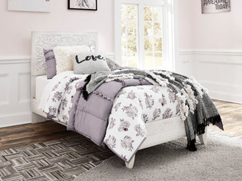 Paxberry Twin Panel Bed in Whitewash