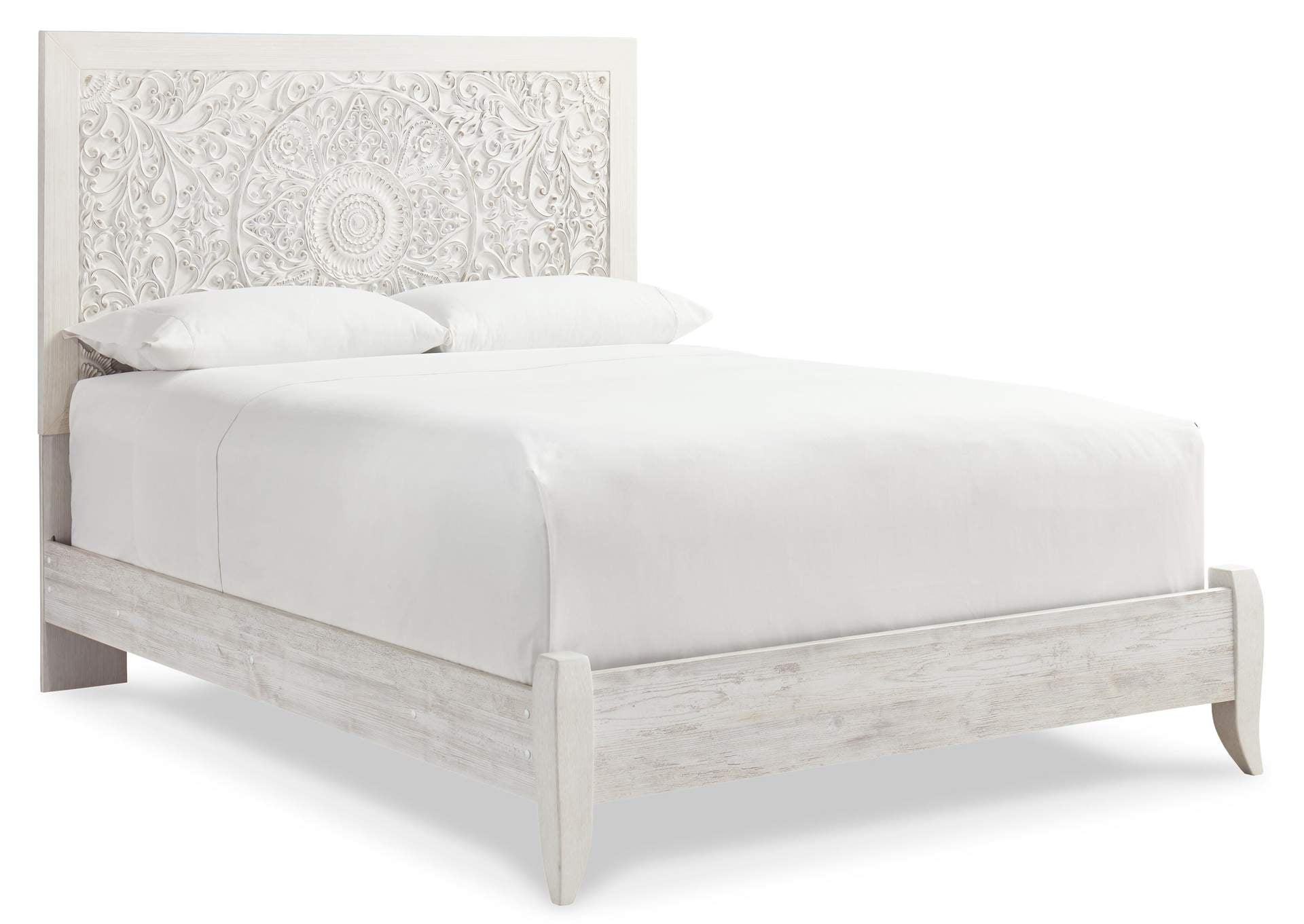 Paxberry Queen Panel Bed with Dresser angled view