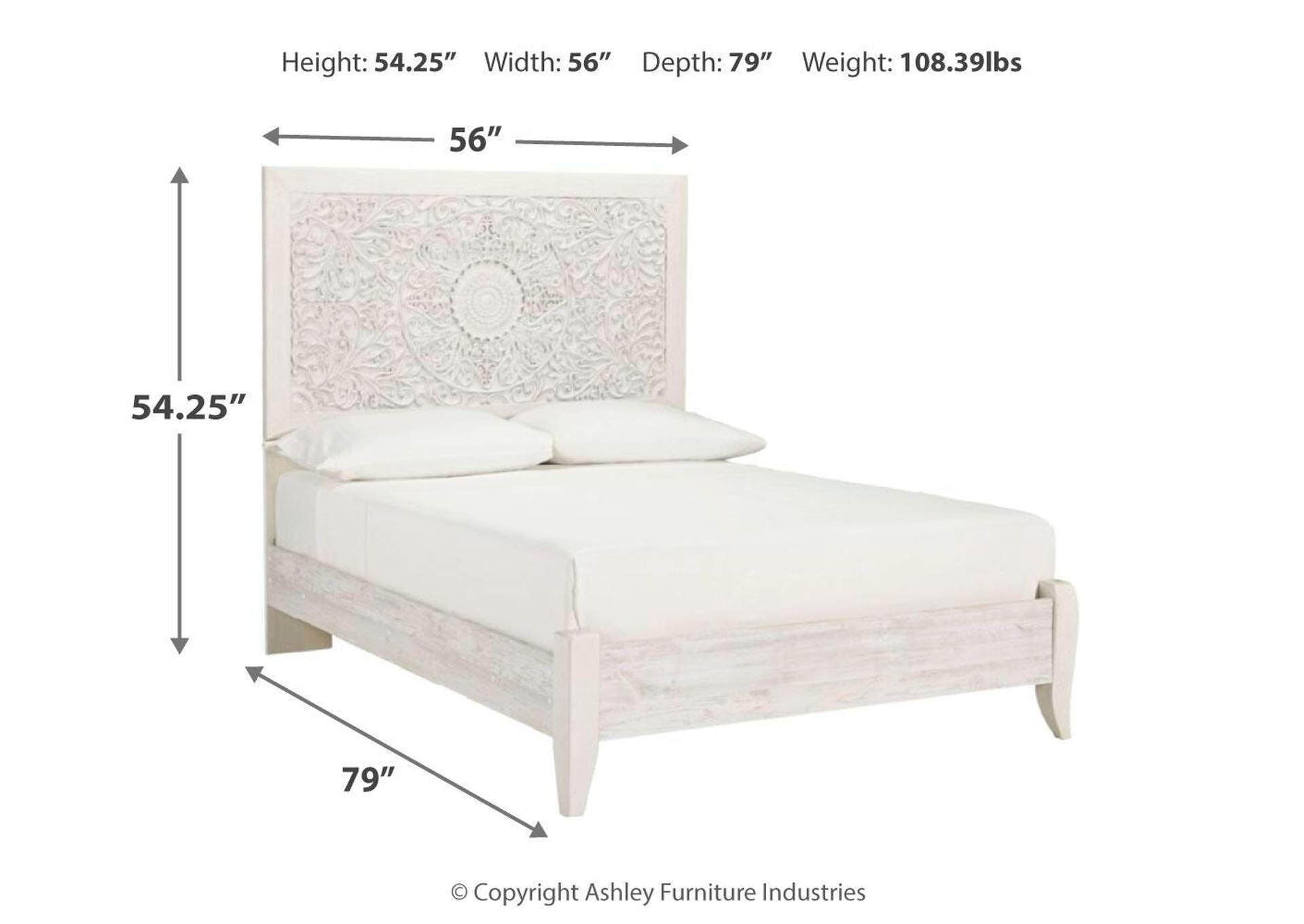 Paxberry Queen Panel Bed with Dresser dimensions