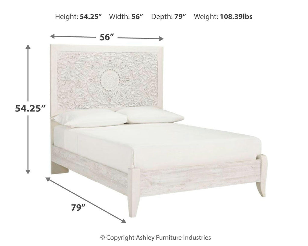 Paxberry Full Panel Bed in Whitewash, alternate view 5