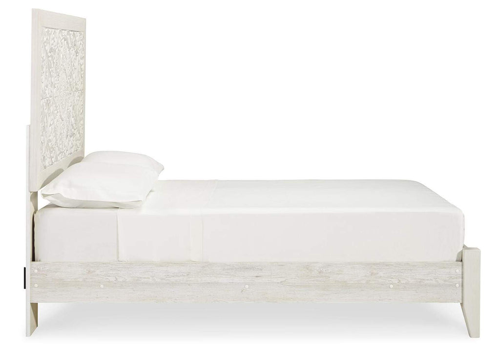 Paxberry Full Panel Bed with Nightstand side view