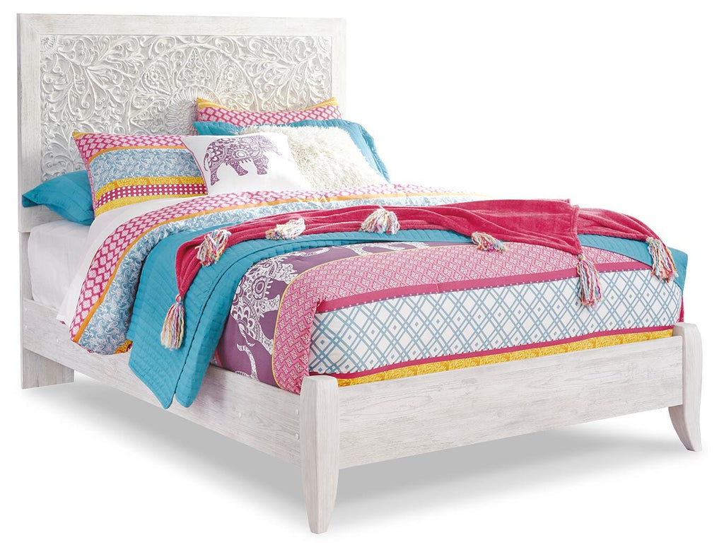 Paxberry Twin Panel Bed in Whitewash, alternate view 6