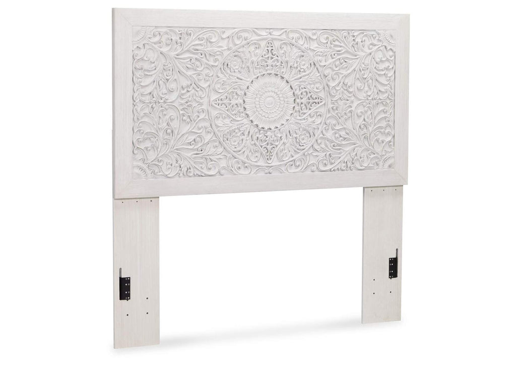 Paxberry Full Panel Bed with Nightstand angled view