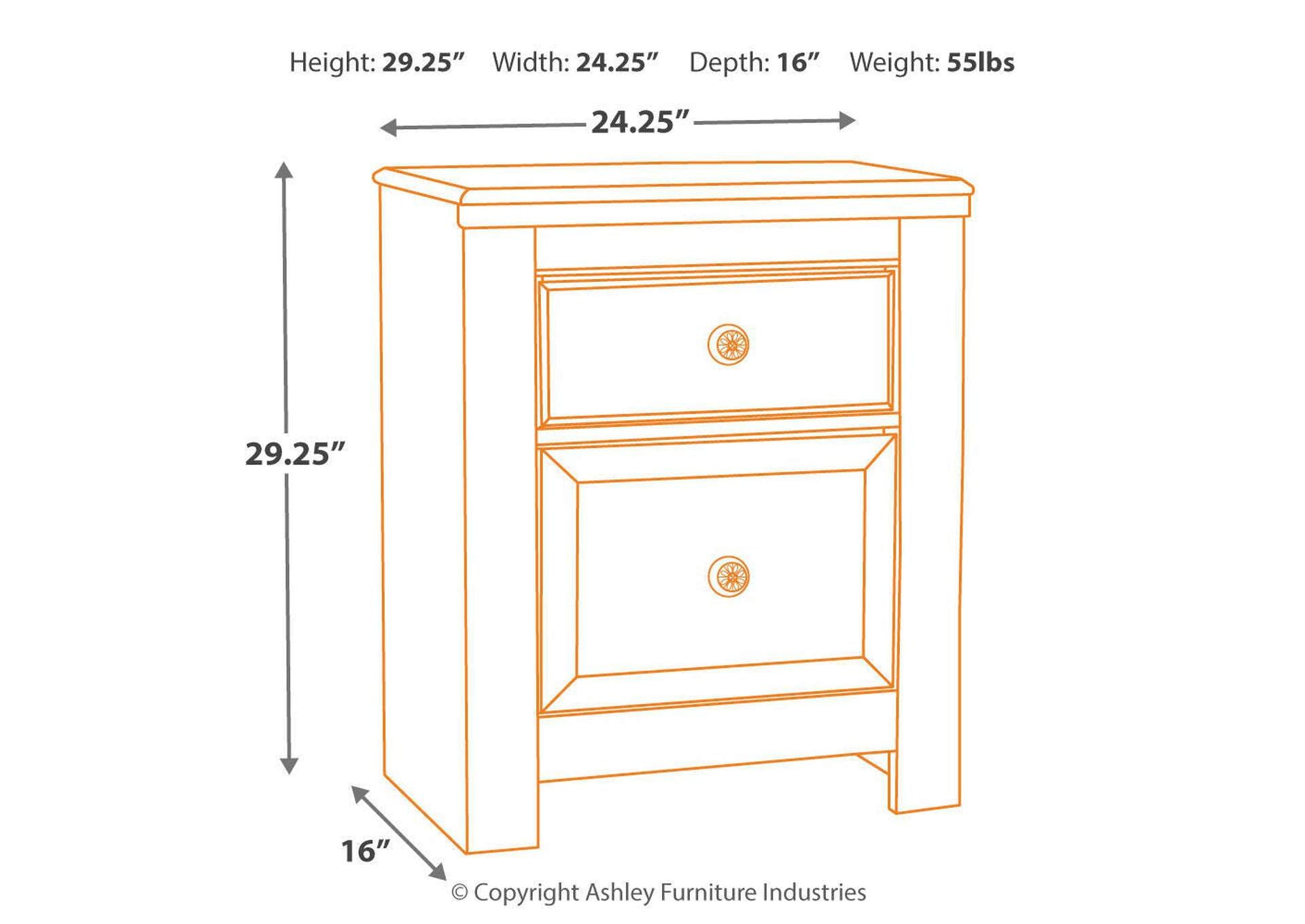 Paxberry Queen Panel Bed with Mirrored Dresser, Chest and Nightstand dimensions