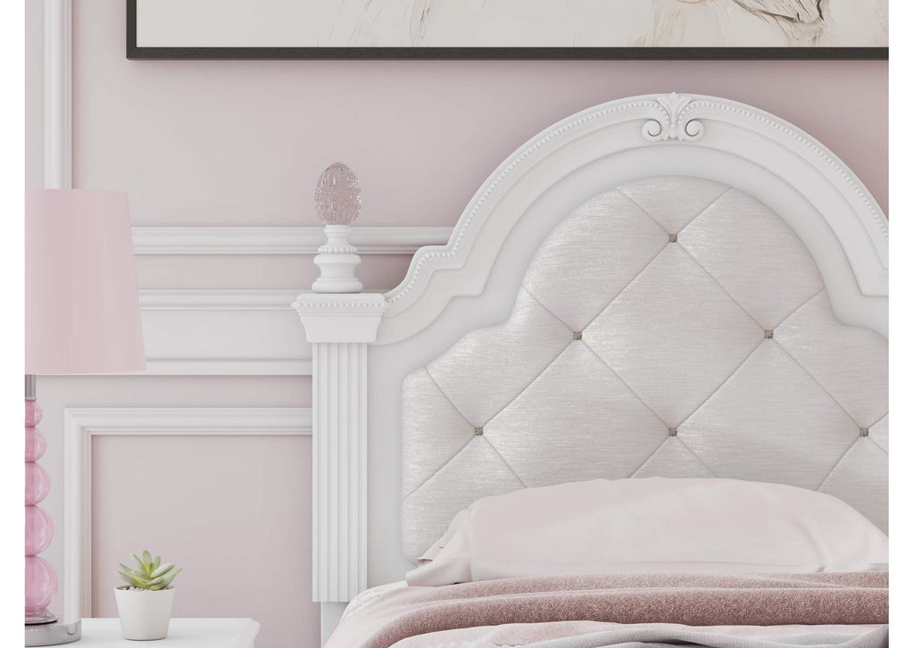 Maylilly Twin Upholstered Panel Storage Bed and Dresser detail