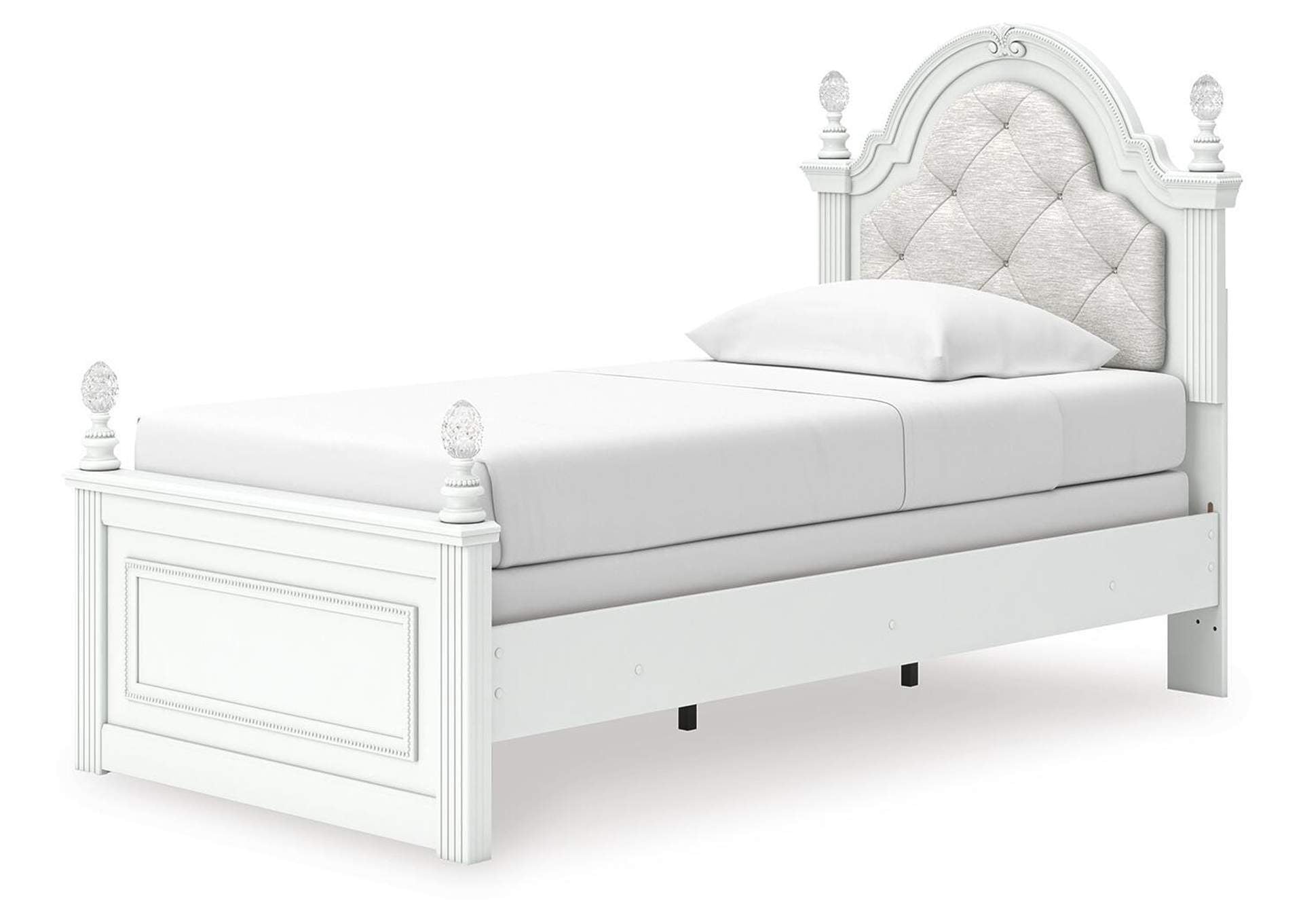 Kozlani Twin Upholstered Panel Bed angled view