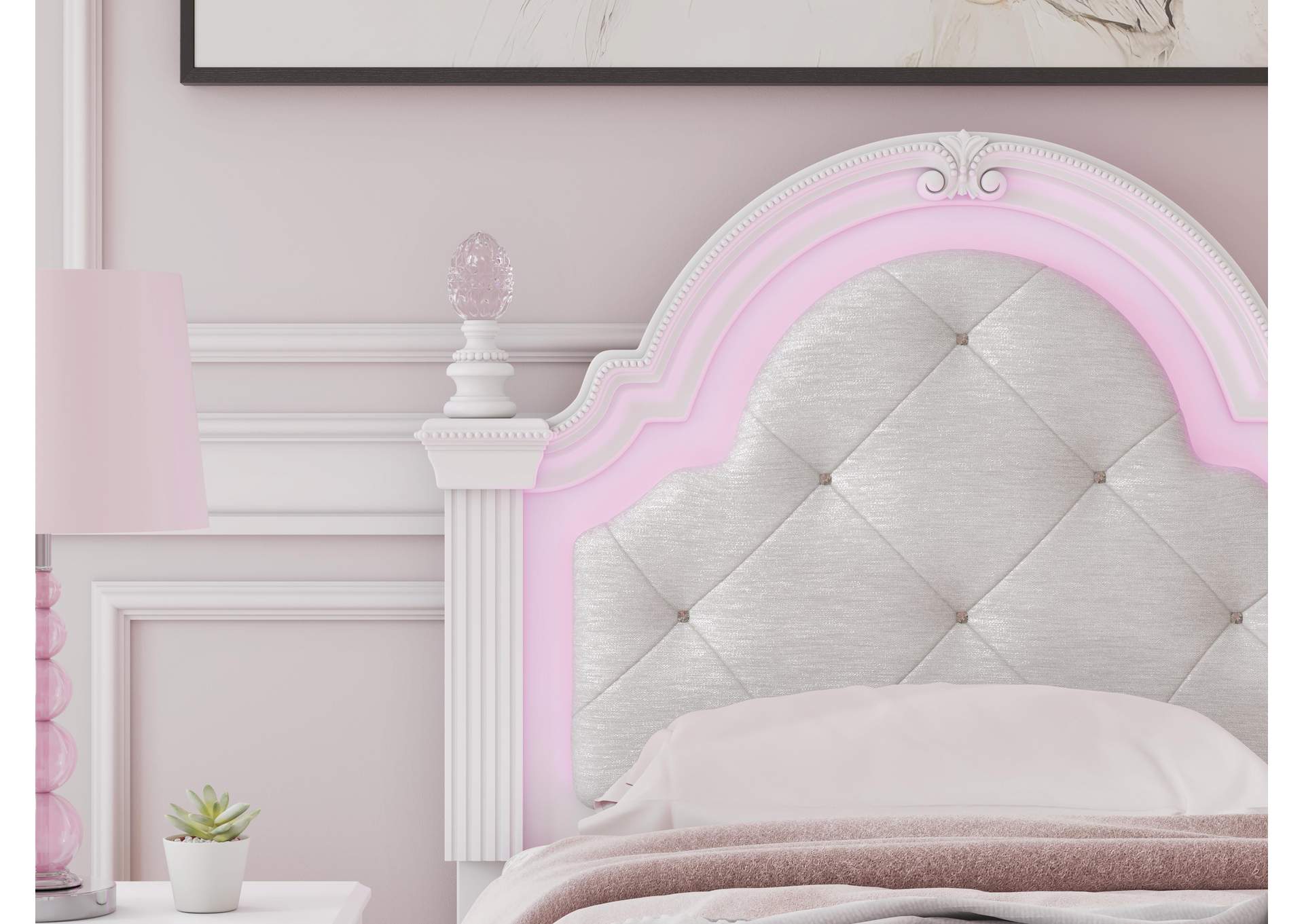 Kozlani Twin Upholstered Panel Bed detail