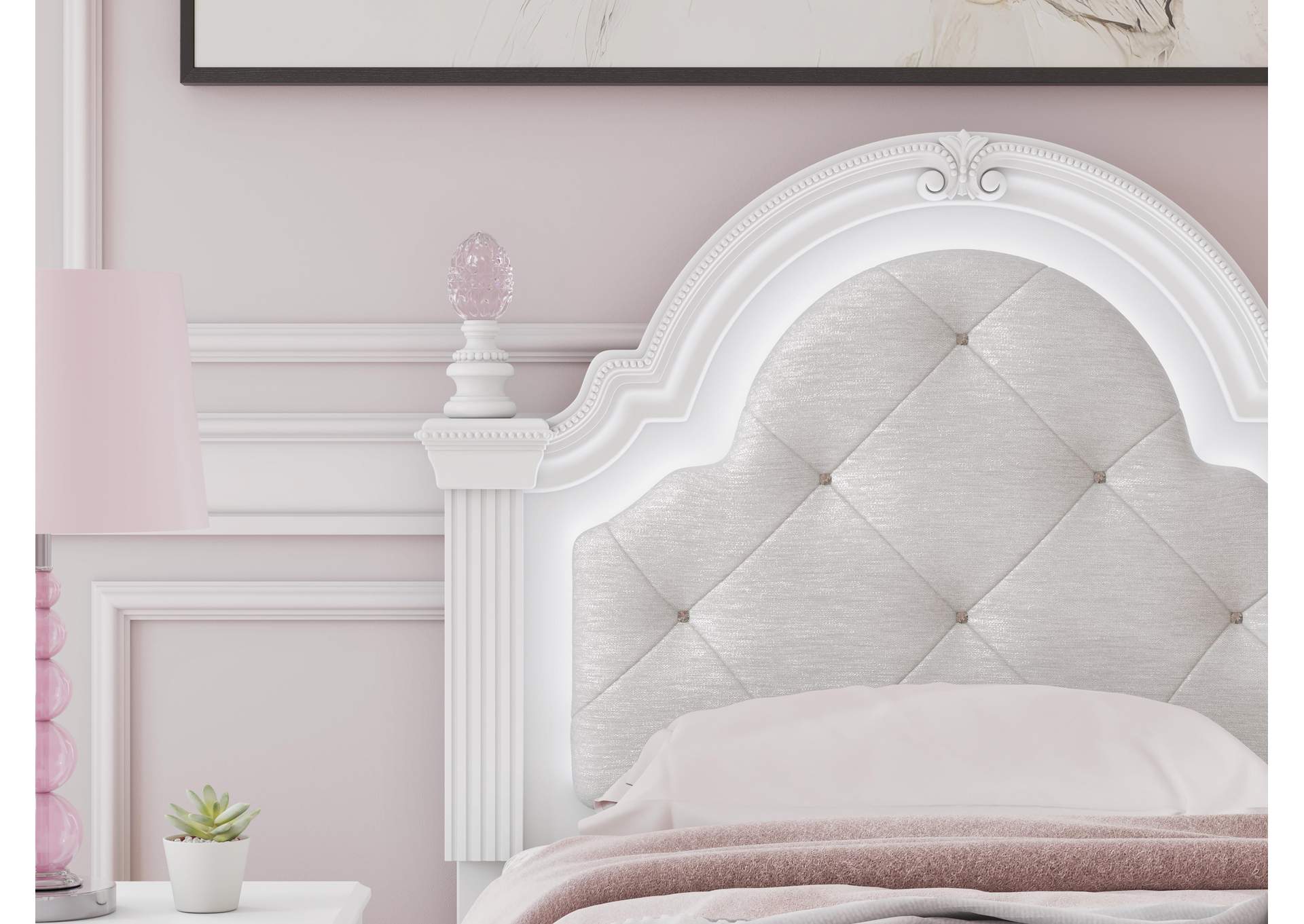 Kozlani Twin Upholstered Panel Bed detail