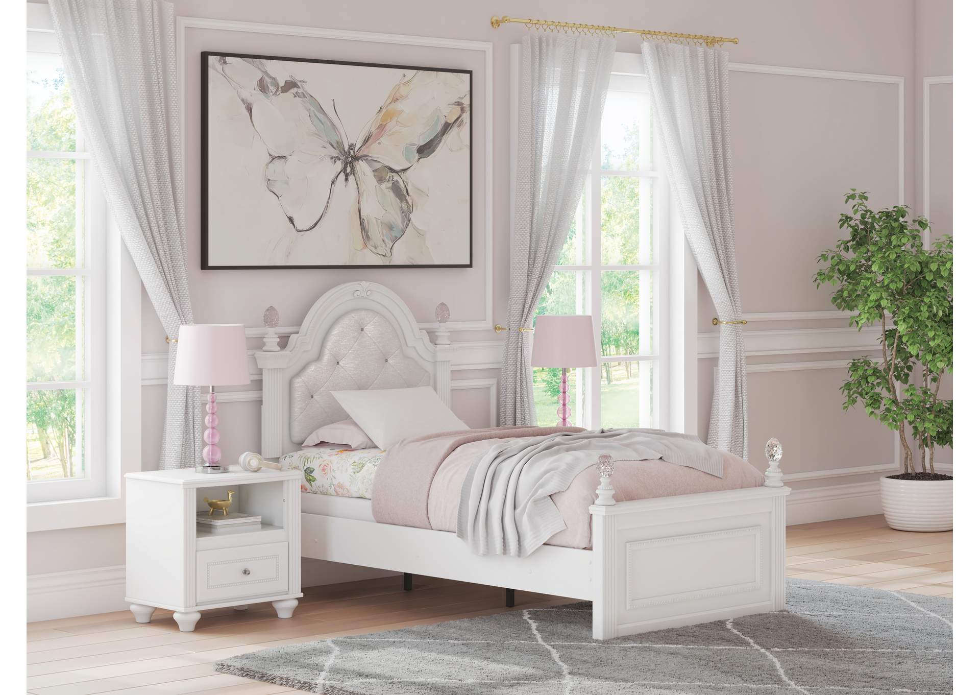 Kozlani Twin Upholstered Panel Bed