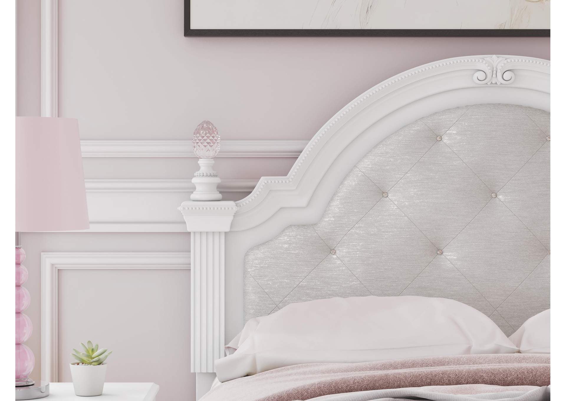 Maylilly Full Upholstered Panel Storage Bed, Dresser and Chest detail