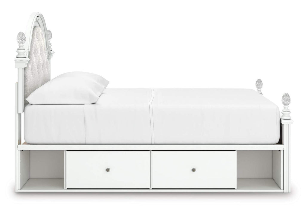 Maylilly Full Upholstered Panel Storage Bed and Dresser side view