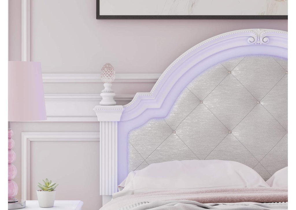 Maylilly Full Upholstered Panel Bed, Dresser, Mirror and Nightstand detail