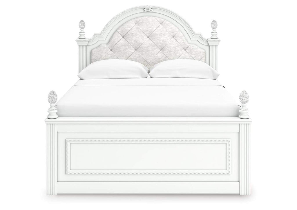 Maylilly Full Upholstered Panel Bed and Dresser front view