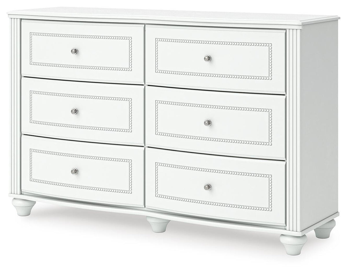Kozlani Dresser in White, angle view