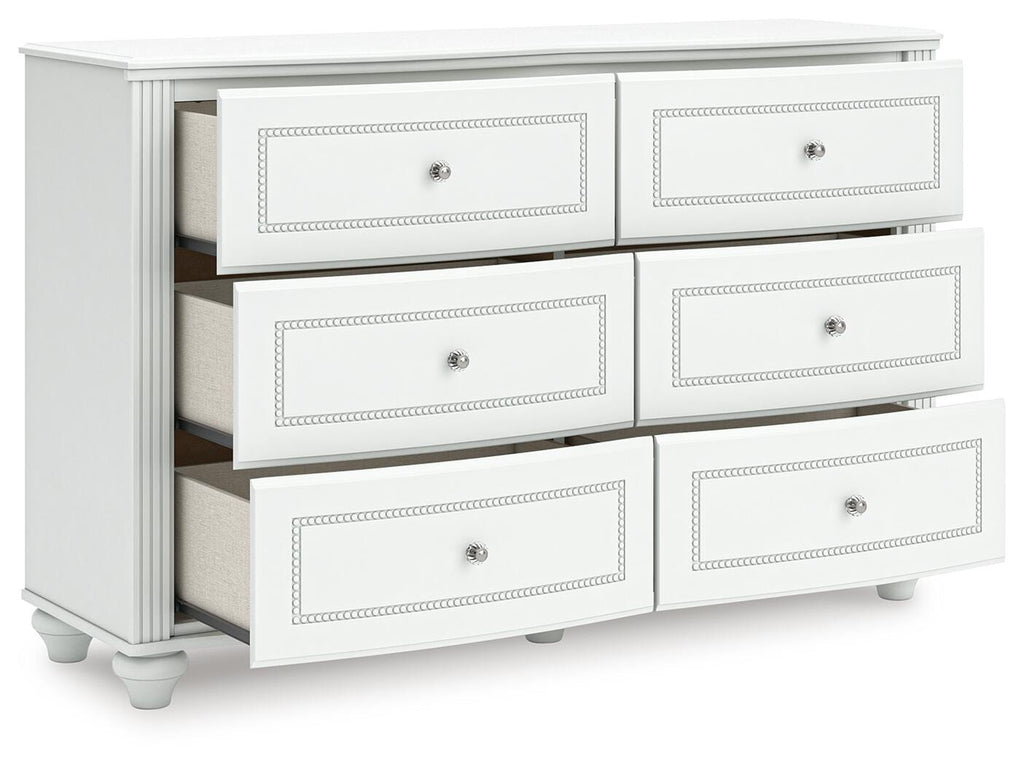 Kozlani Dresser in White, open view