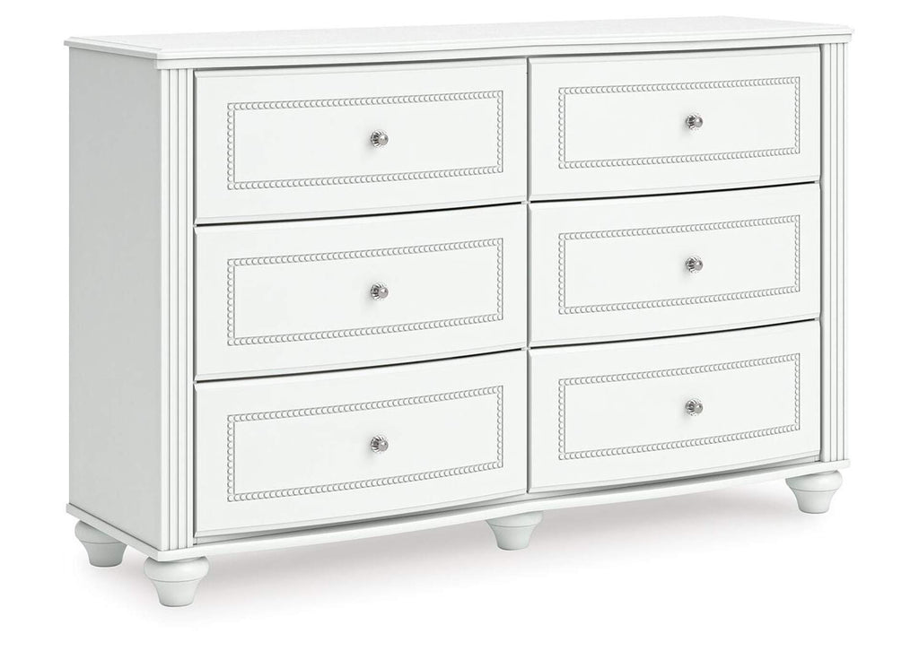 Maylilly Twin Upholstered Panel Storage Bed, Dresser and Chest angled view