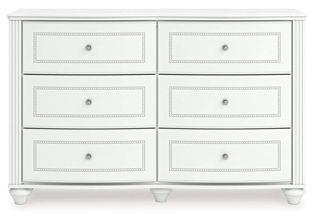Maylilly Twin Upholstered Panel Storage Bed, Dresser and Chest front view