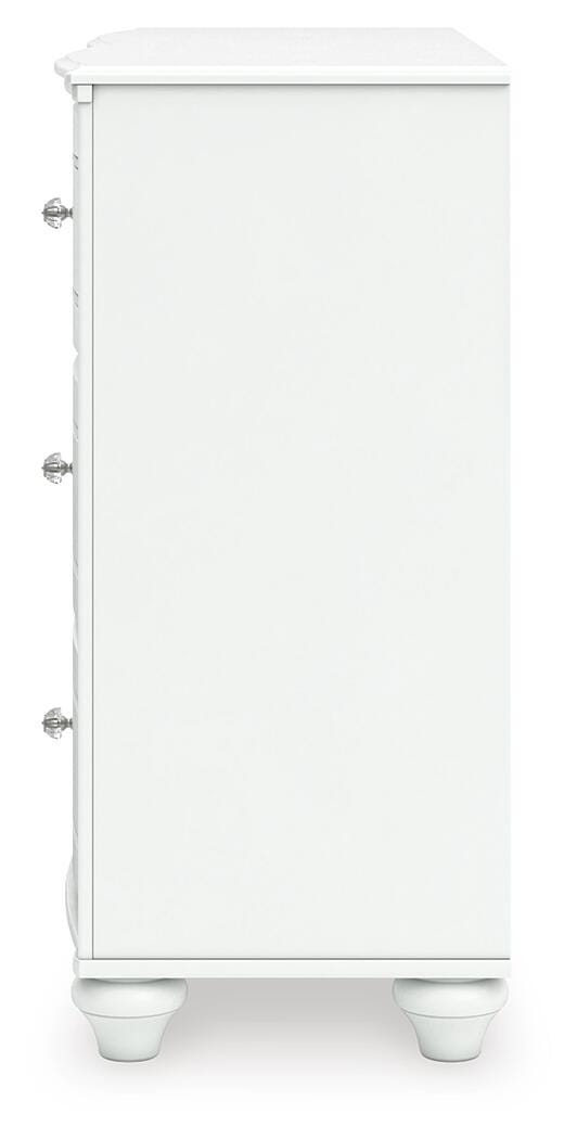 Kozlani Dresser in White, alternate side view