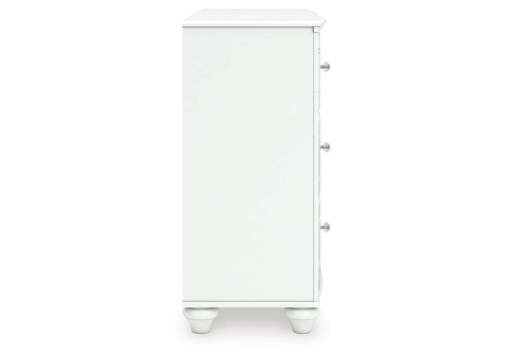 Maylilly Twin Upholstered Panel Storage Bed and Dresser side view