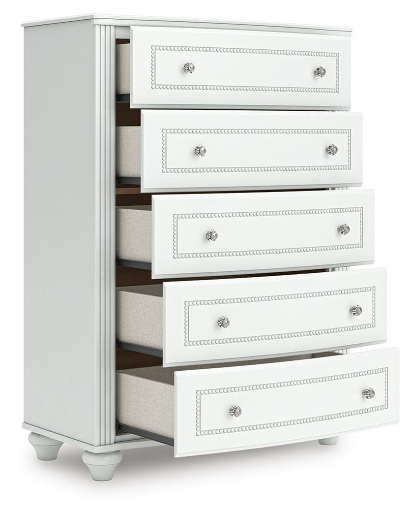 Kozlani Chest of Drawers in White, open view
