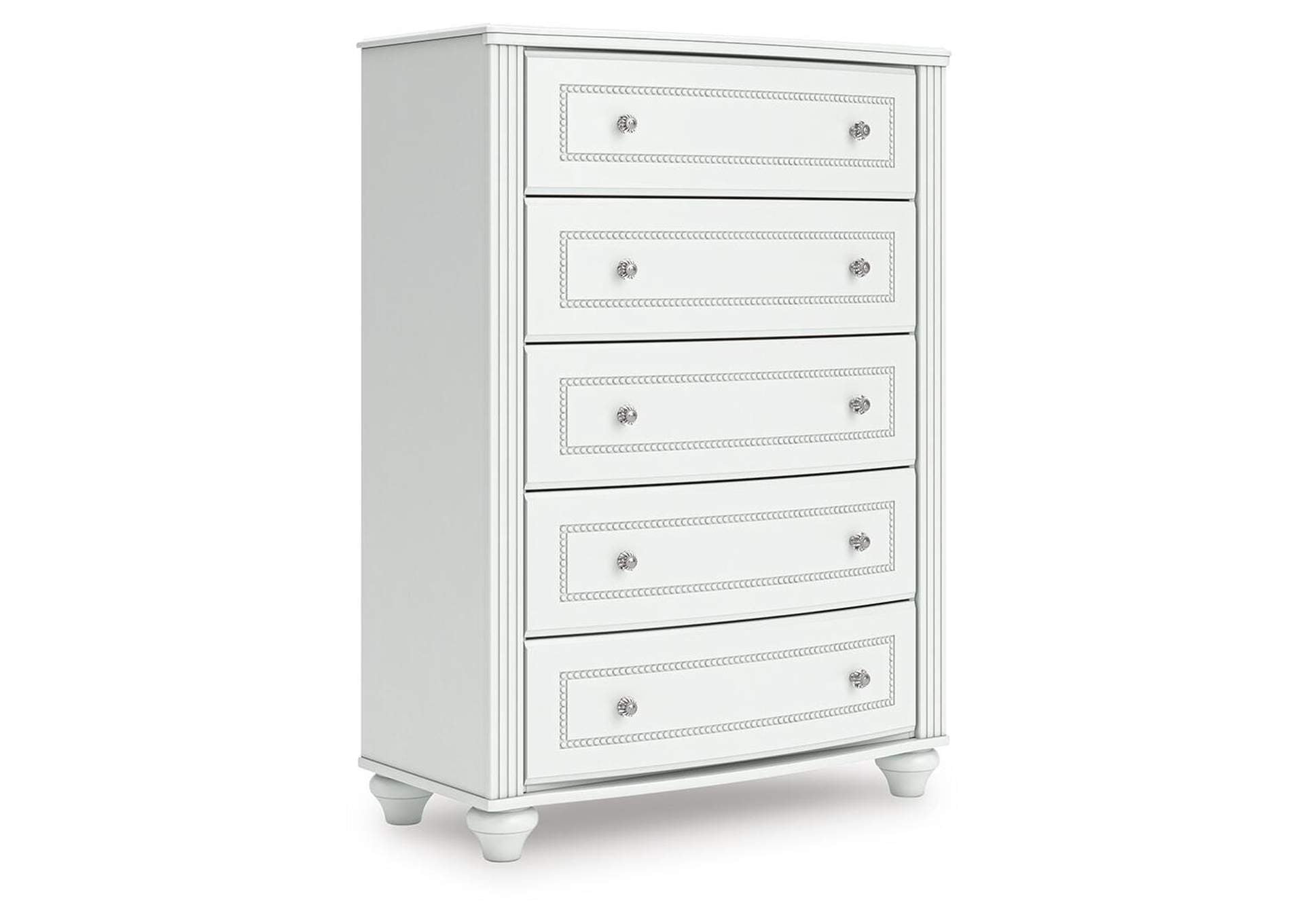 Maylilly Twin Upholstered Panel Storage Bed, Dresser and Chest angled view