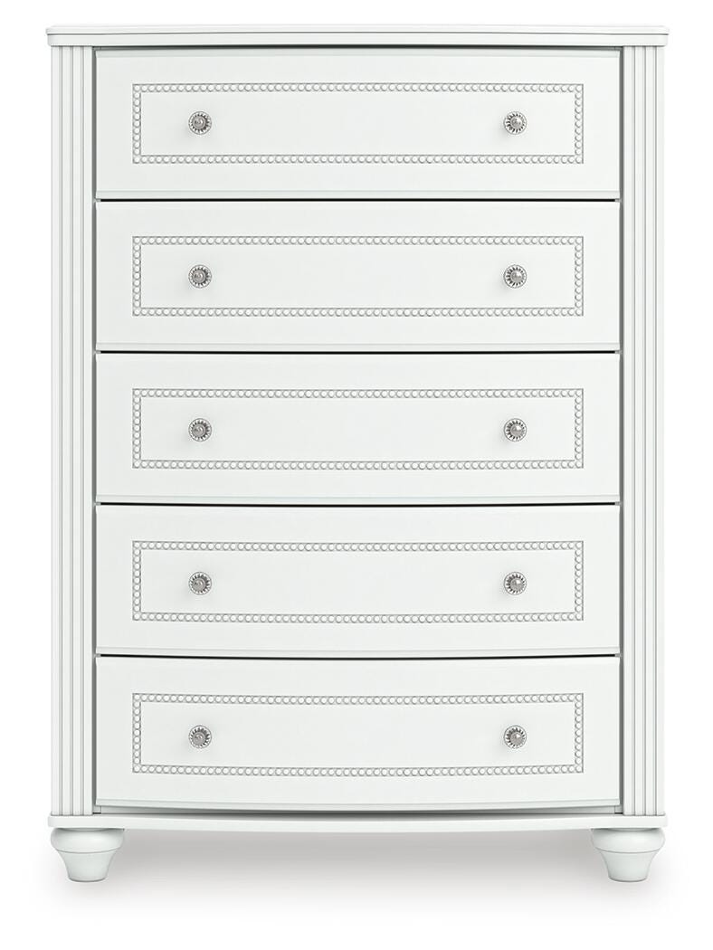 Kozlani Chest of Drawers in White, front view