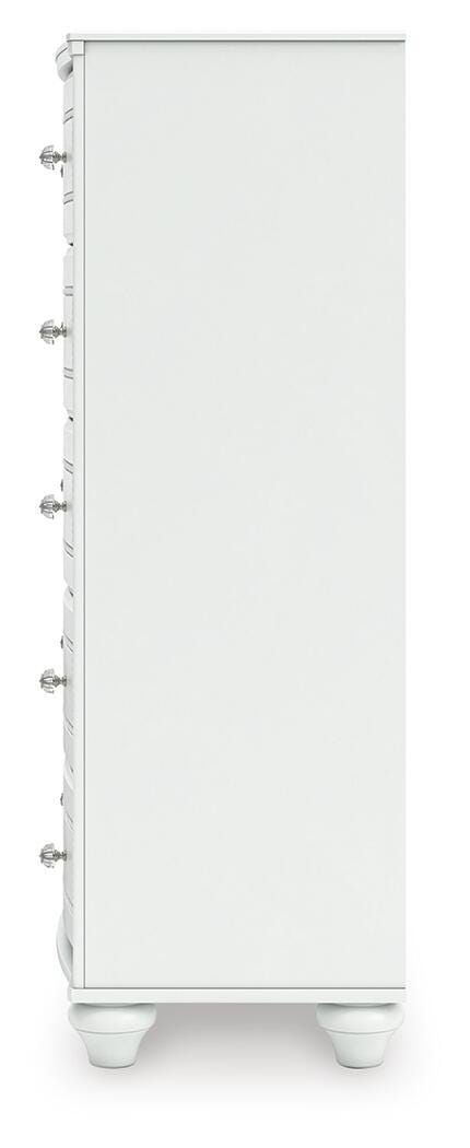 Kozlani Chest of Drawers in White, alternate side view