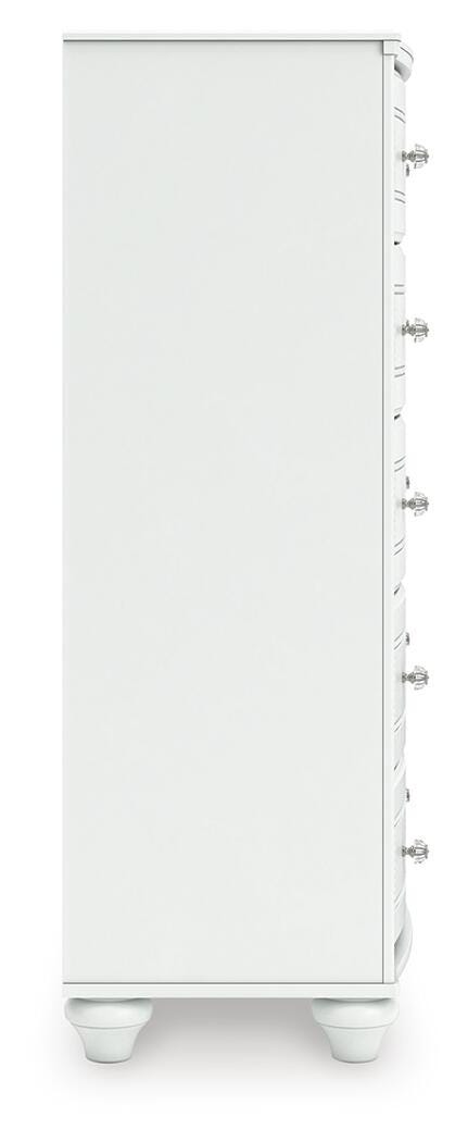 Kozlani Chest of Drawers in White, side view