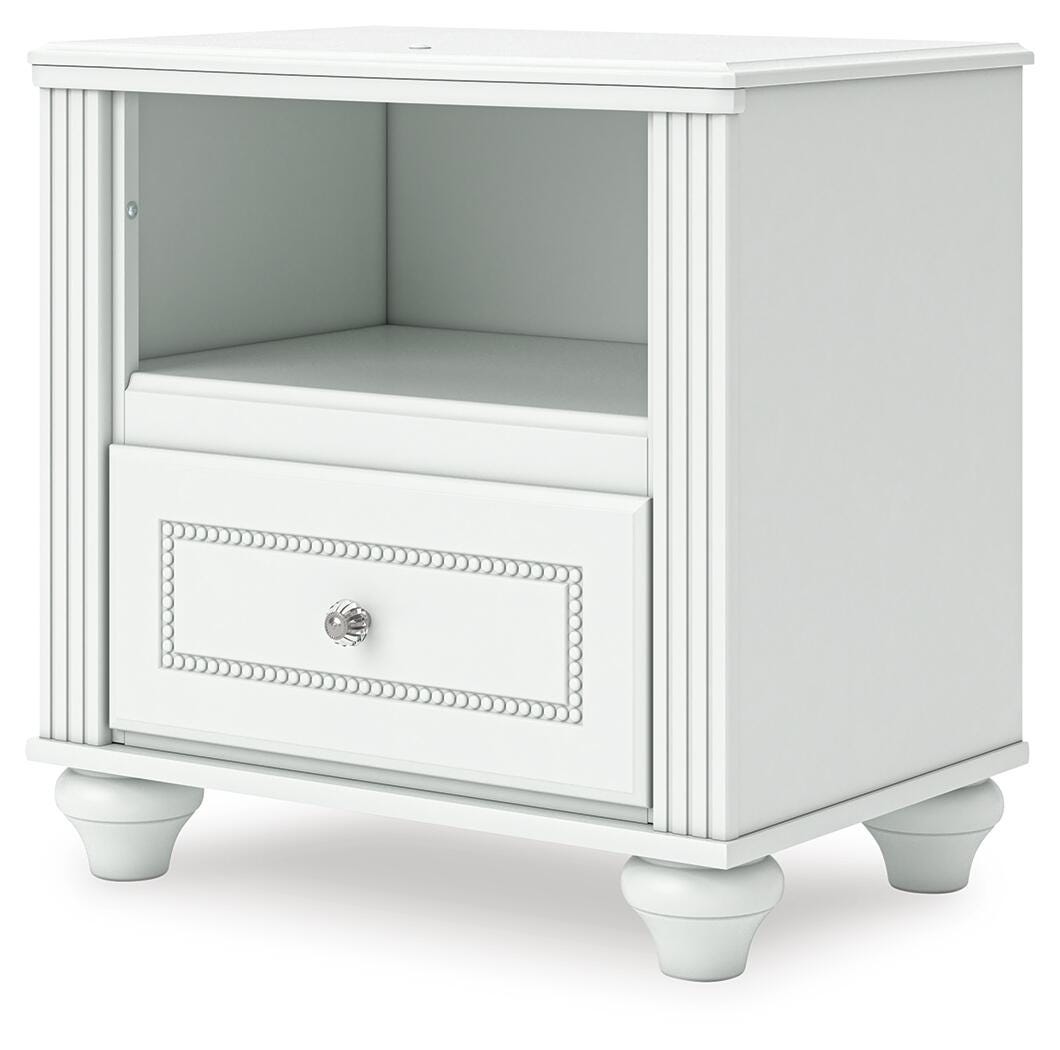 Kozlani Nightstand in White, angle view
