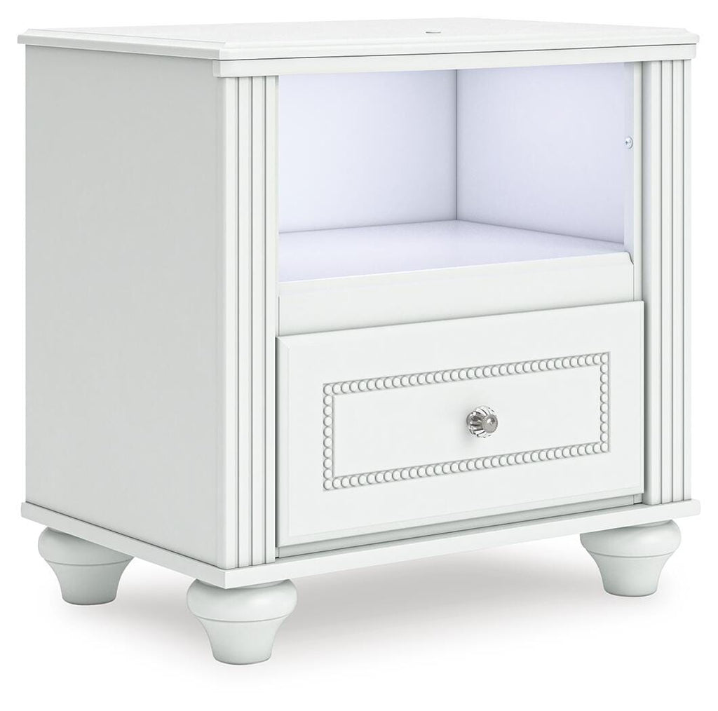 Kozlani Nightstand in White, angle view