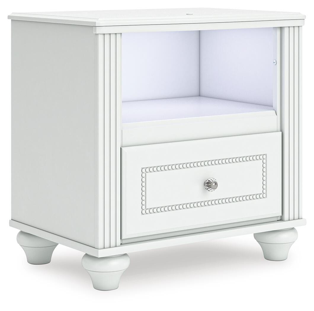 Kozlani Nightstand in White, angle view