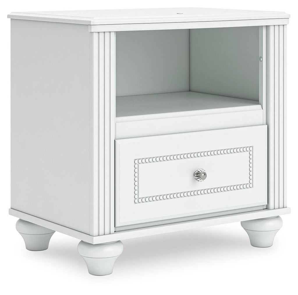 Kozlani Nightstand in White, angle view